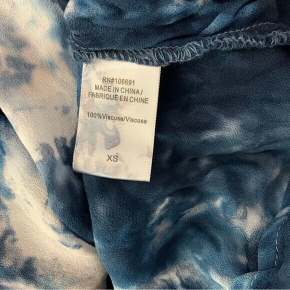 Young Fabulous And Broke Tie Dye Wrap Blouse Long Sleeve Boho XS Blue NWT - Picture 8 of 8